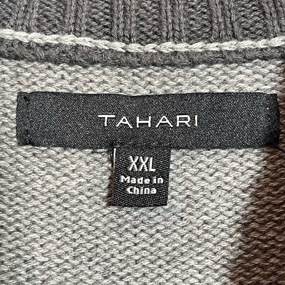 Tahari Knit Striped Pullover Sweater Quarter Zip Men's Sz XXL - Picture 8 of 10